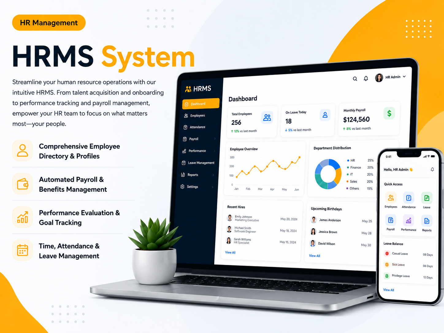 HRMS System Dashboard